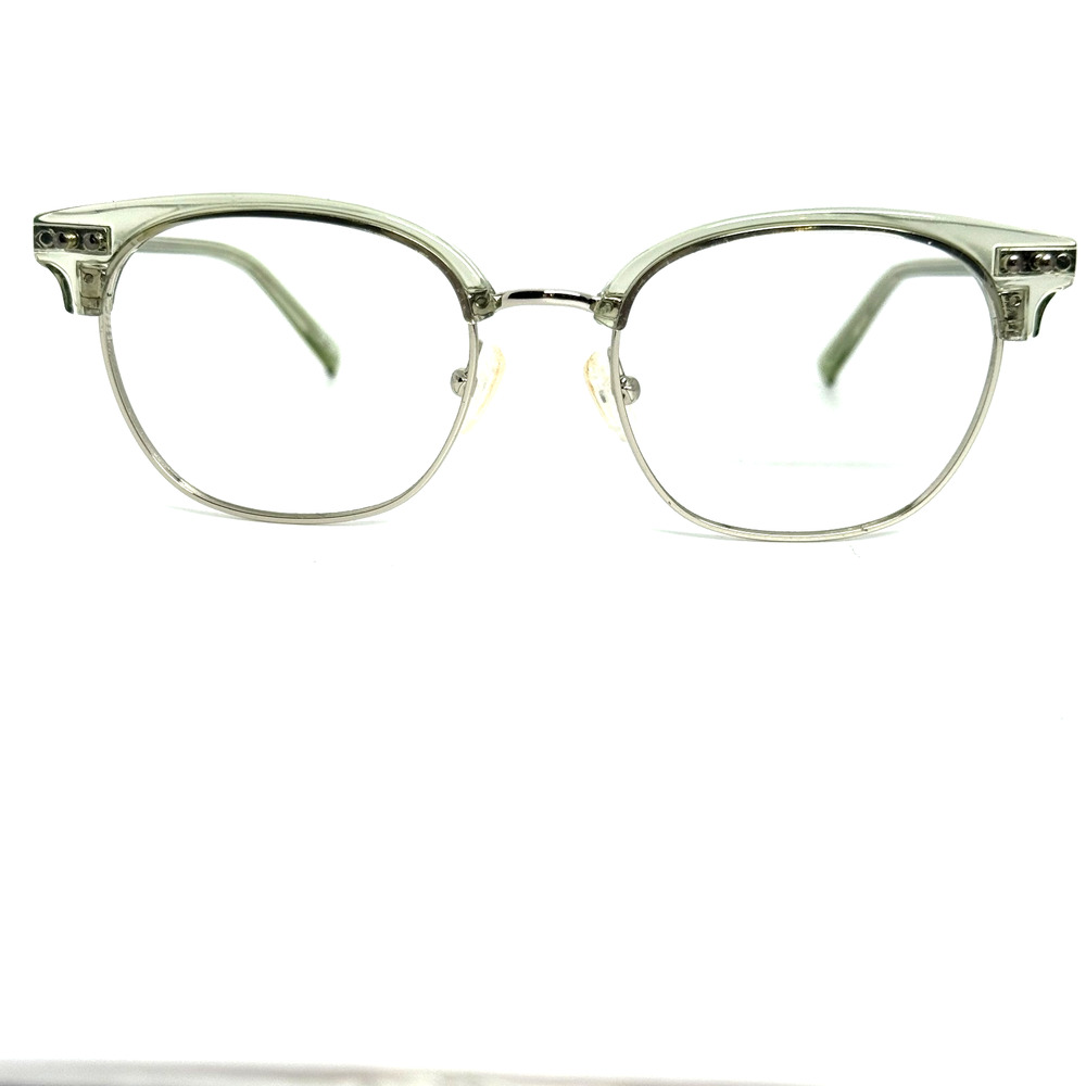 Zenni Cat-Eye Eyeglass Frame Green Light Clear Full Rim H18625